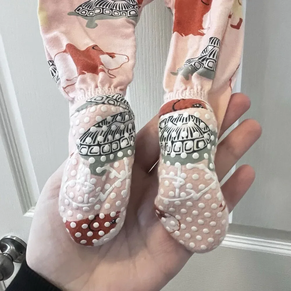 KicKee Pants Peach Blossom Pets Ruffle One Piece Footie Zippy Bamboo Newborn